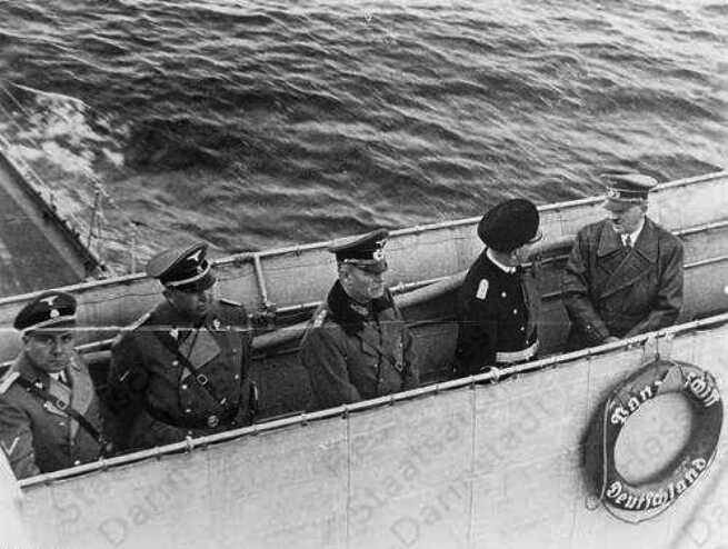 Adolf Hitler on the battleship Deutschland between Swinmünde and Memel